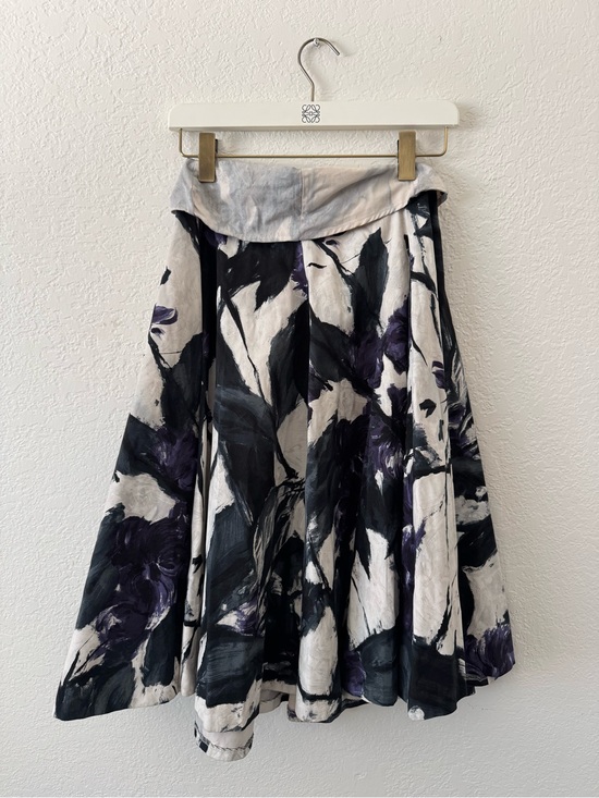 Dries Van Noten Dresses & Skirts - Dries Van Noten Black, White & Purple Floral Circle Skirt